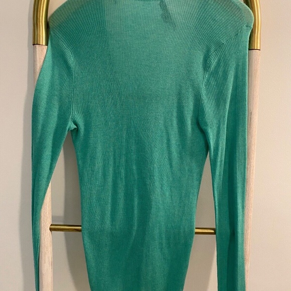 Christopher Fischer Green Silk Cashmere Lightweight Long Sleeves Cardigan Size L - Picture 4 of 7